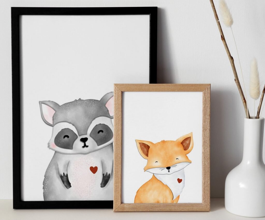 Woodland Nursery Art Prints, set of 2, Woodland Nursery Decor, Nursery Prints, Nursery Wall Art, Nursery Decor, Forest Nursery, boys art