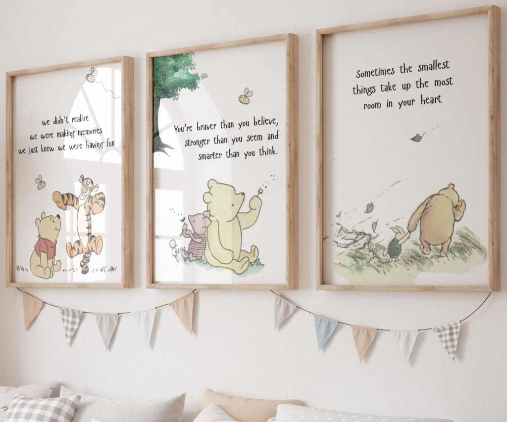 kids Quote Winnie the Pooh, set of 3