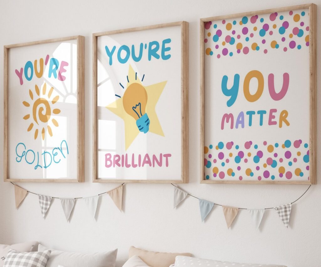 You Can, kids Positive Affirmations, set of 3