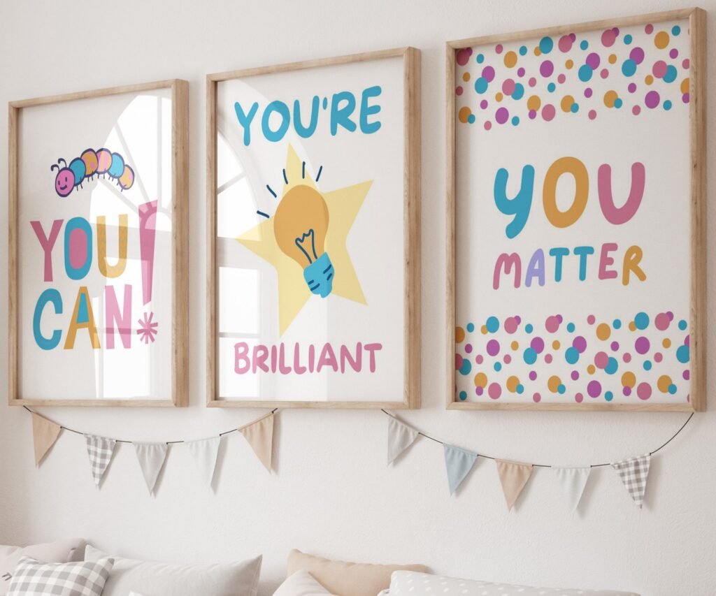 You Can, kids Positive Affirmations, set of 3