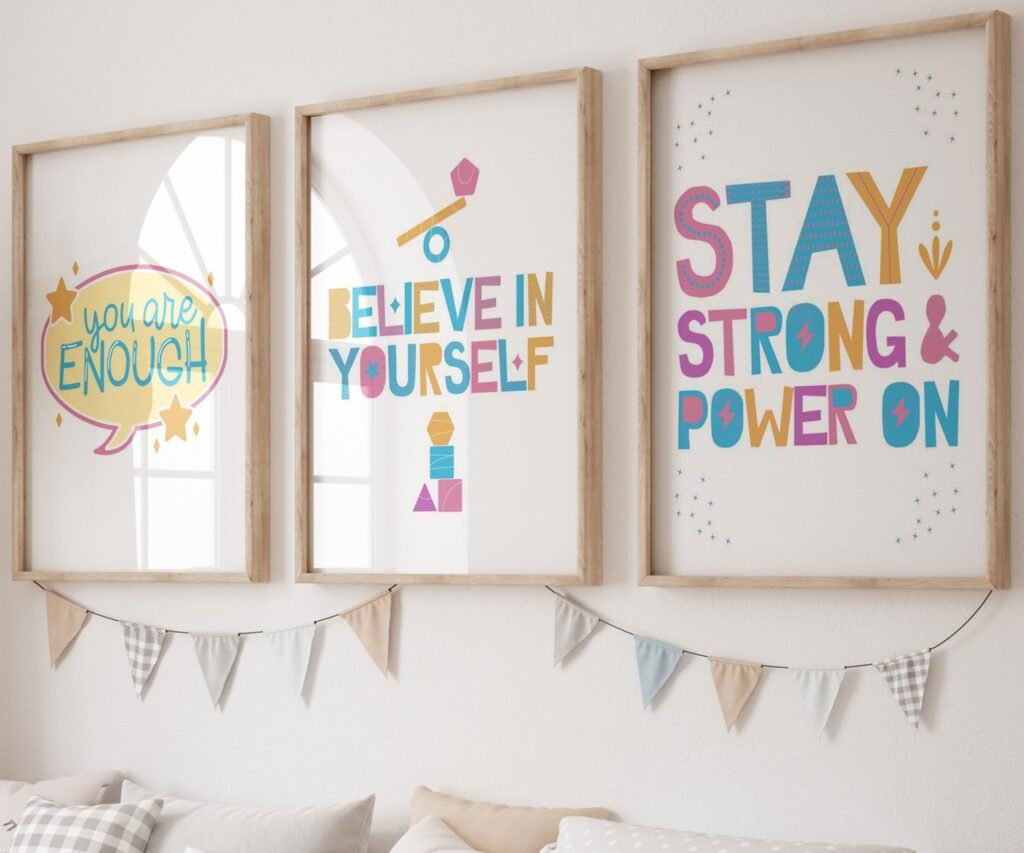 Positive kids Affirmations multiolors set of 3
