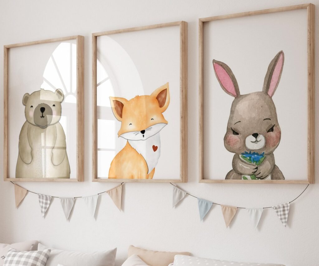 Woodland Nursery Art Prints, set of 3, Woodland Nursery Decor, Nursery Prints, Nursery Wall Art, Nursery Decor, Forest Nursery, boys art