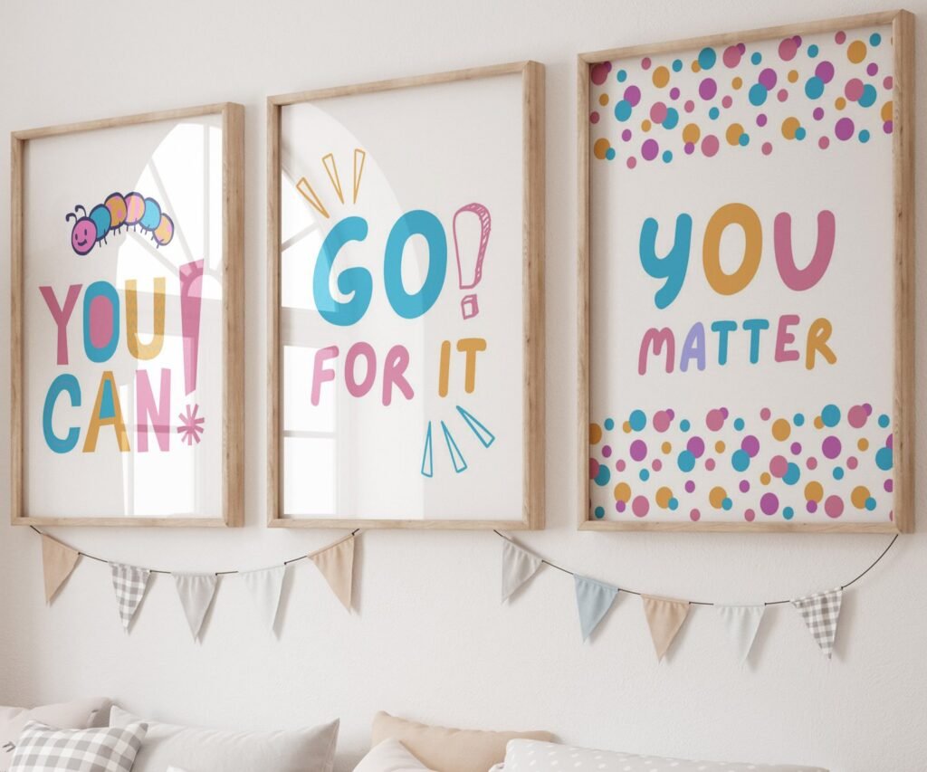 You Can, kids Positive Affirmations, set of 3