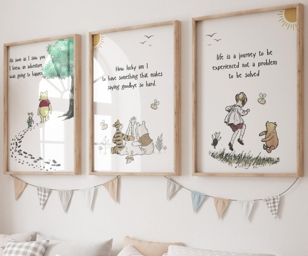 kids Quote Winnie the Pooh, set of 3