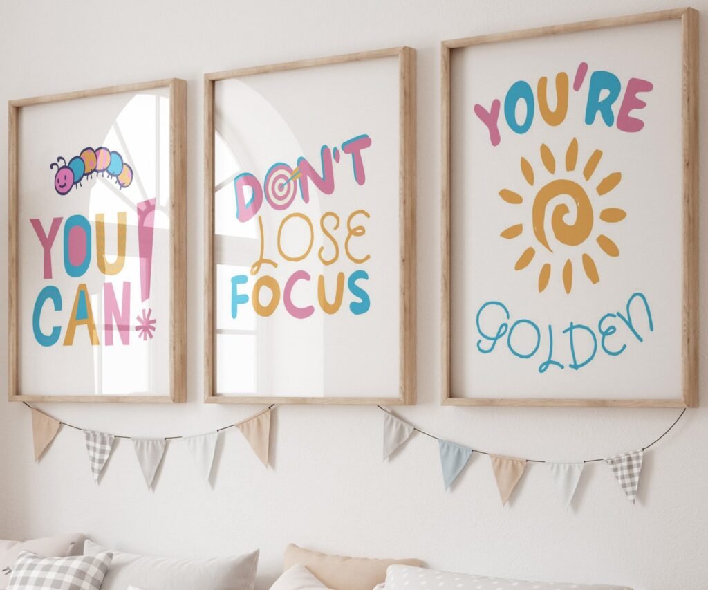 You Can, kids Positive Affirmations, set of 3