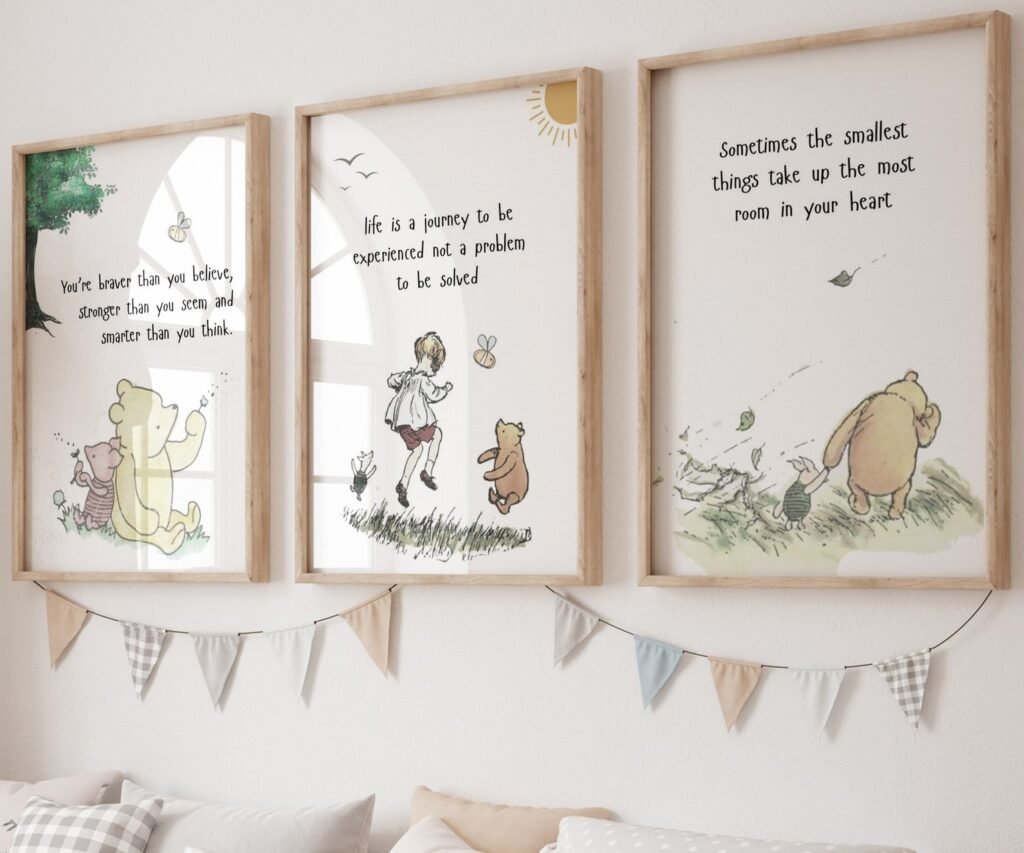 kids Quote Winnie the Pooh, set of 3