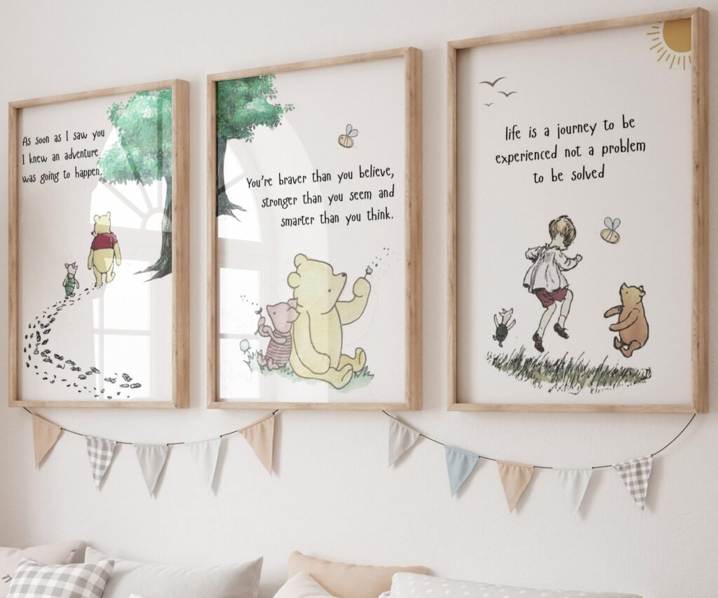 kids Quote Winnie the Pooh, set of 3