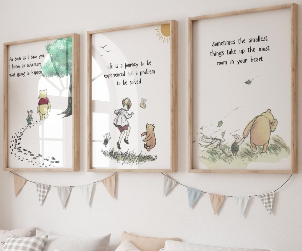 kids Quote Winnie the Pooh, set of 3