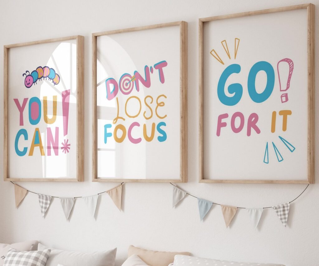You Can, kids Positive Affirmations, set of 3
