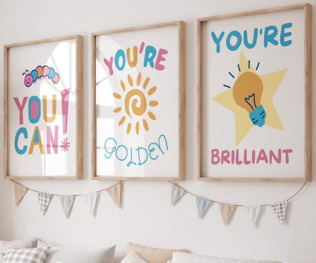 You Can, kids Positive Affirmations, set of 3