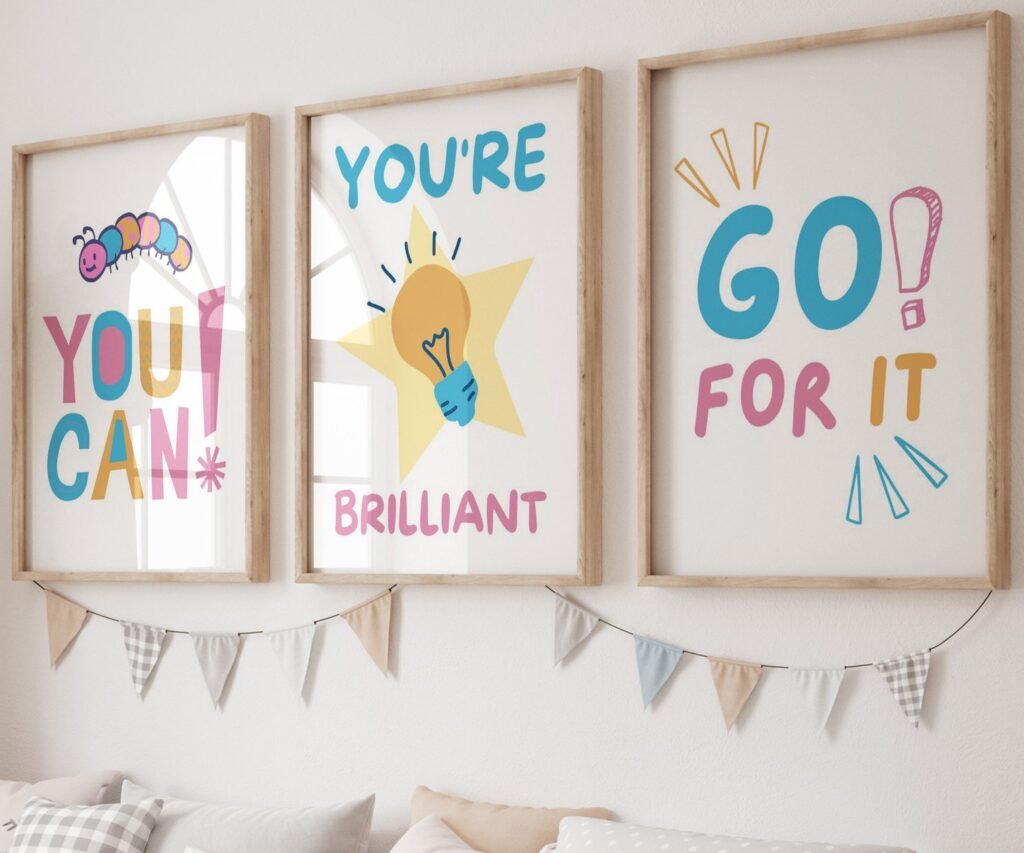 You Can, kids Positive Affirmations, set of 3