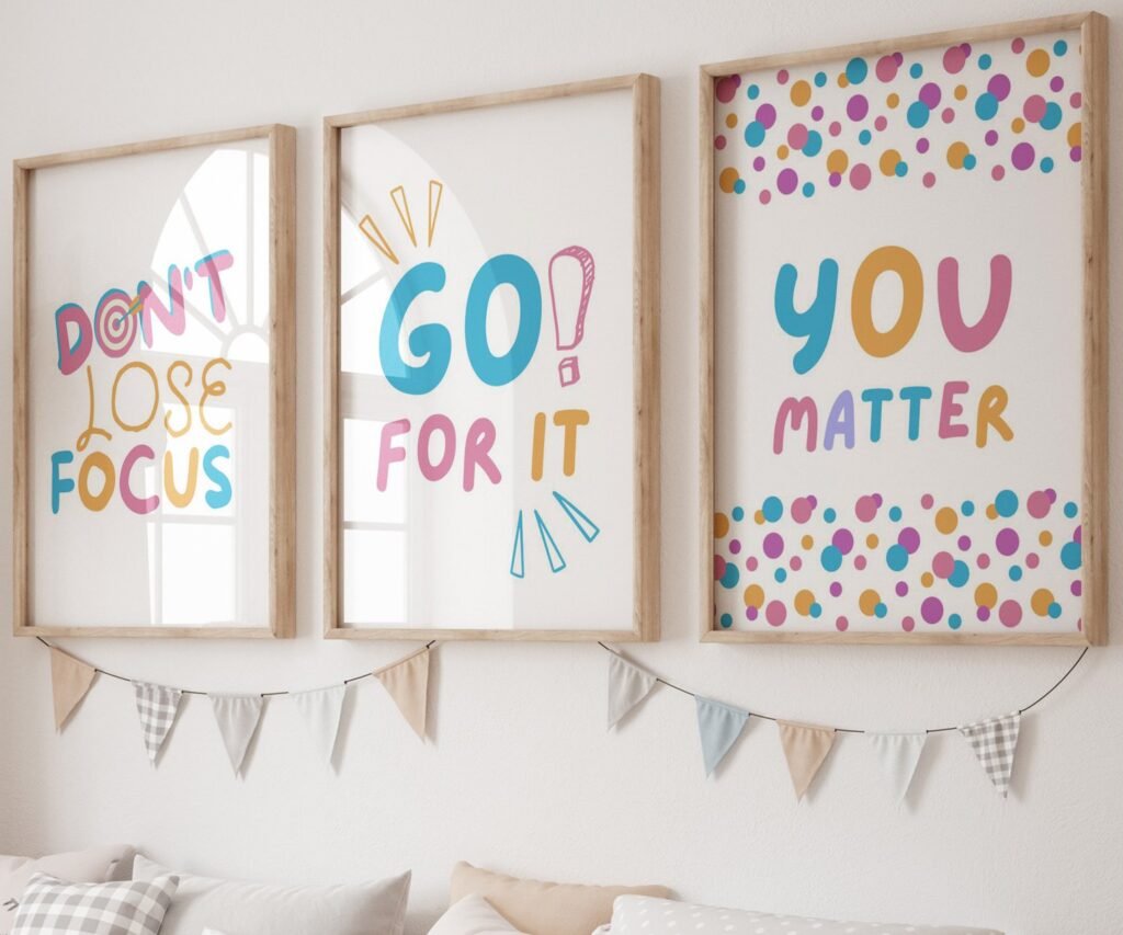 You Can, kids Positive Affirmations, set of 3