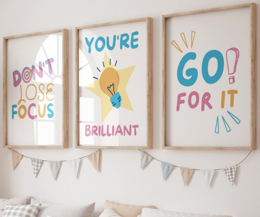 You Can, kids Positive Affirmations, set of 3