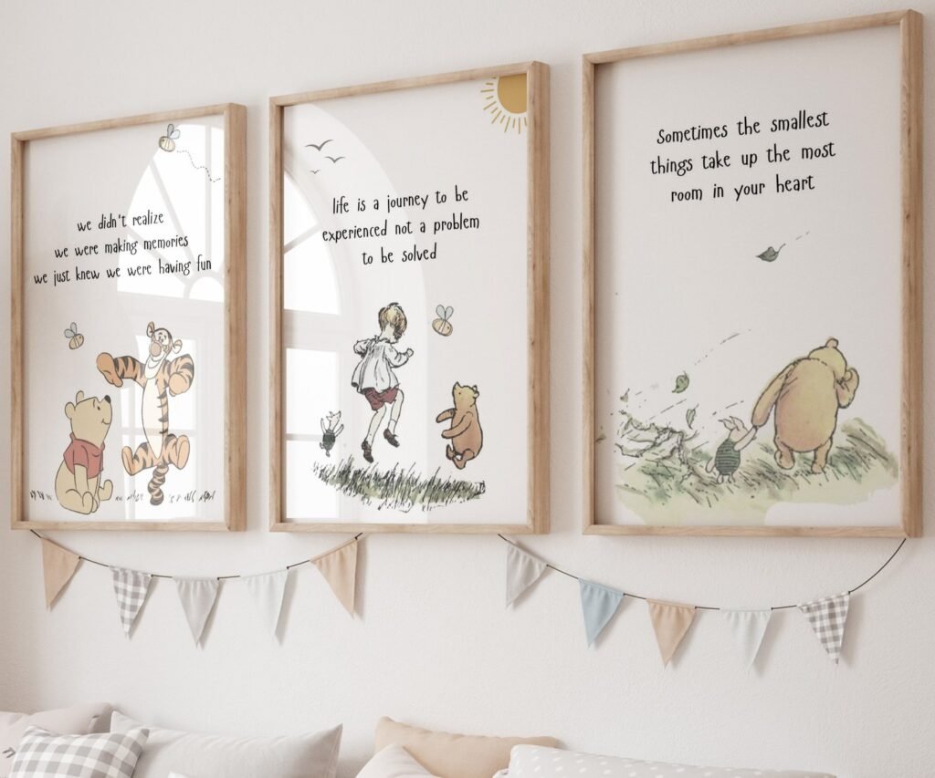 kids Quote Winnie the Pooh, set of 3