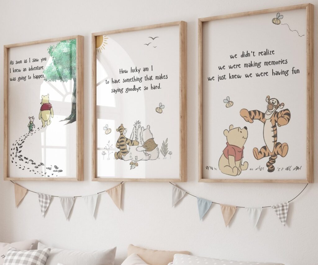 kids Quote Winnie the Pooh, set of 3