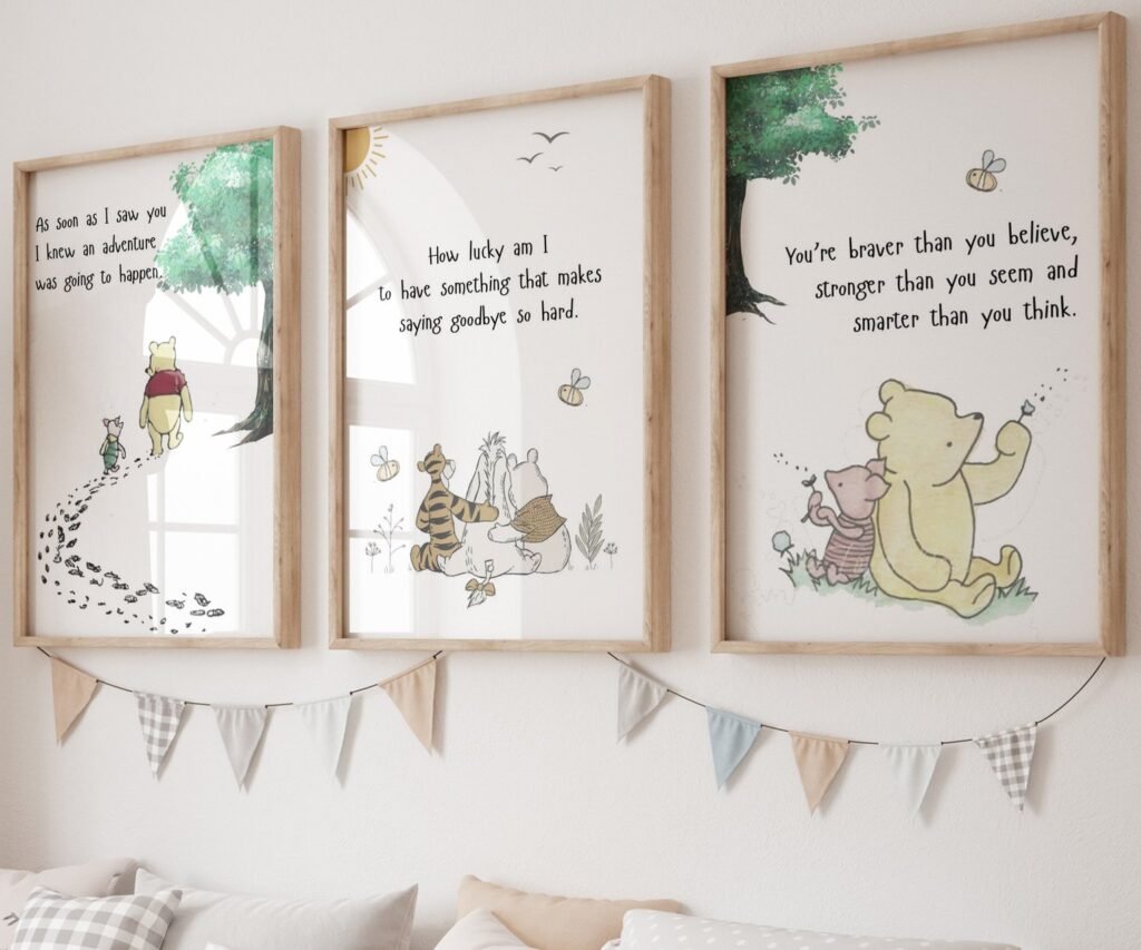 kids Quote Winnie the Pooh, set of 3