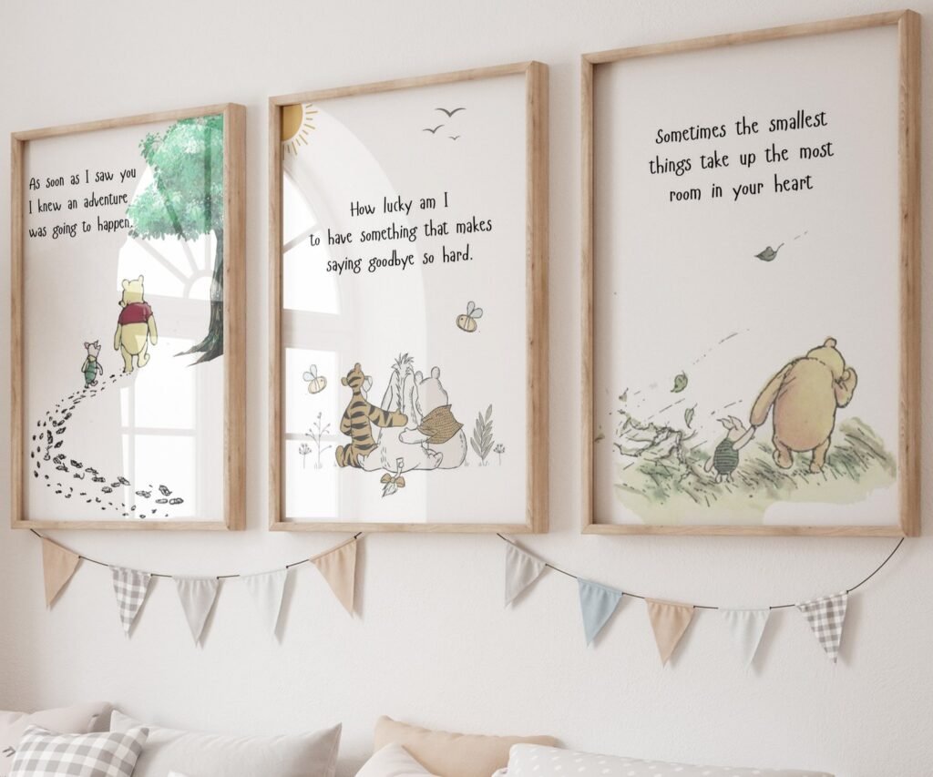 kids Quote Winnie the Pooh, set of 3