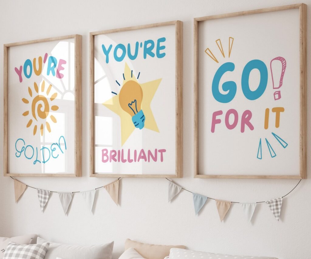 You Can, kids Positive Affirmations, set of 3