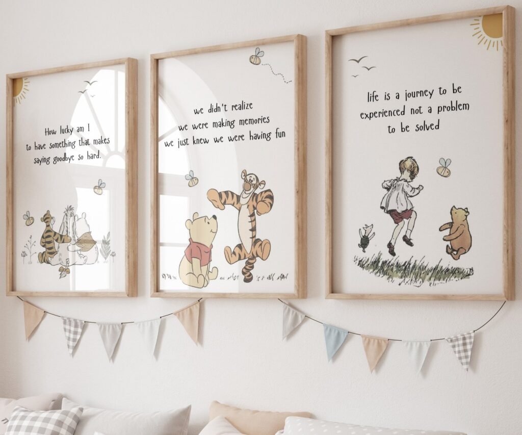 kids Quote Winnie the Pooh, set of 3