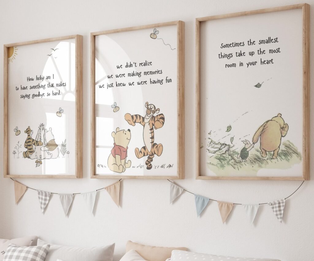 kids Quote Winnie the Pooh, set of 3