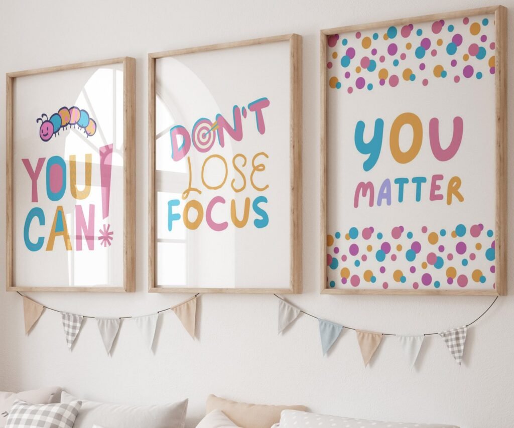You Can, kids Positive Affirmations, set of 3