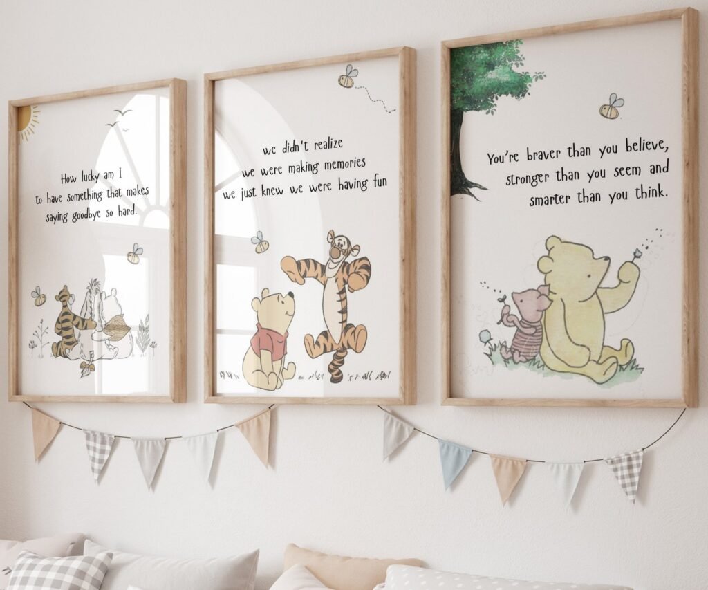 kids Quote Winnie the Pooh, set of 3