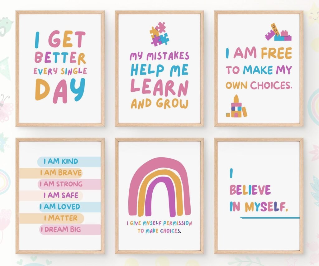 kids quote kids Positive Affirmations set of 6