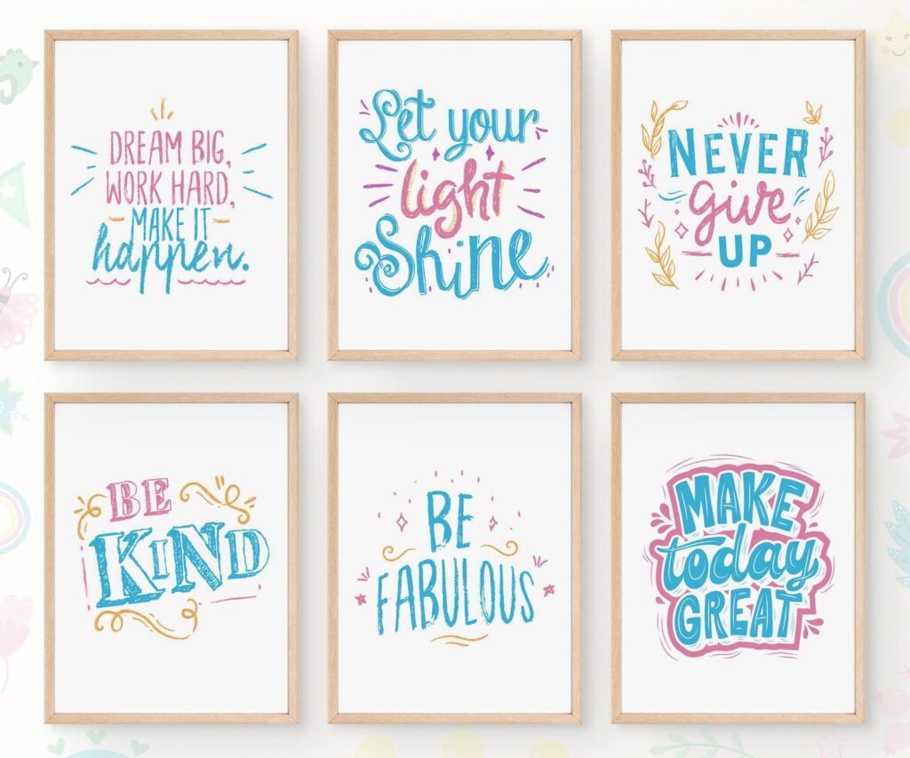 Dream Big kids Positive Affirmations, set of 6