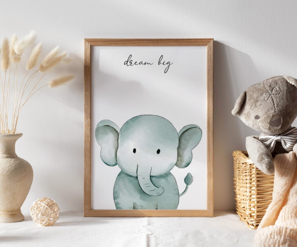 Animals Nursery Prints Nursery Animals Art Woodland Nursery Decor Safari Nursery Wall Art Baby Decor, set of 1 Prints