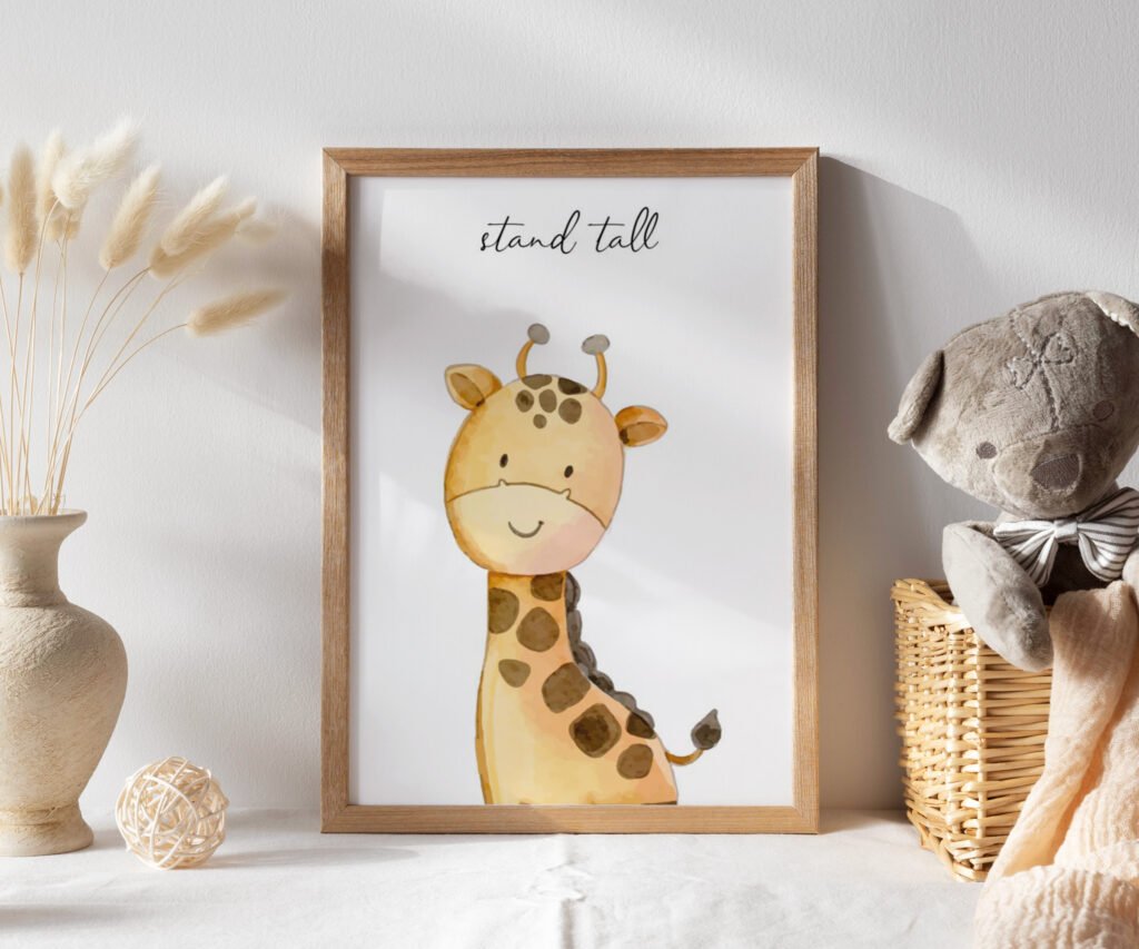 Animals Nursery Prints Nursery Animals Art Woodland Nursery Decor Safari Nursery Wall Art Baby Decor, set of 1 Prints