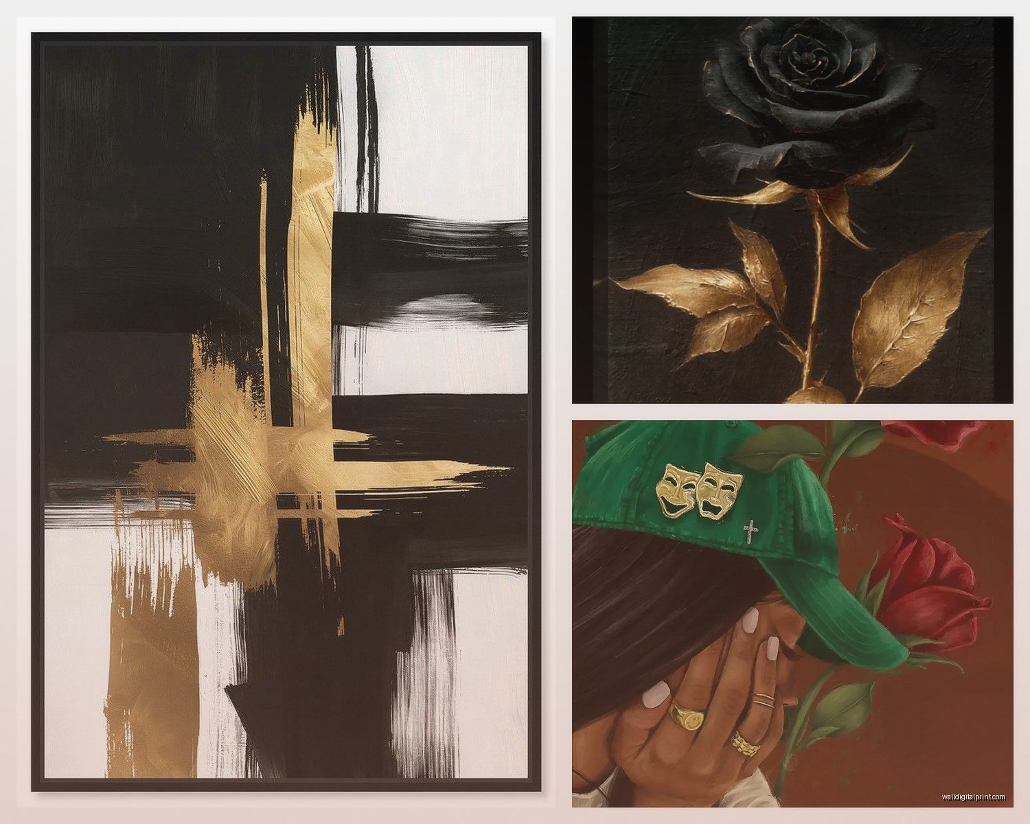 Black and Gold Wall Art: Elegant Luxury Contrast Decor