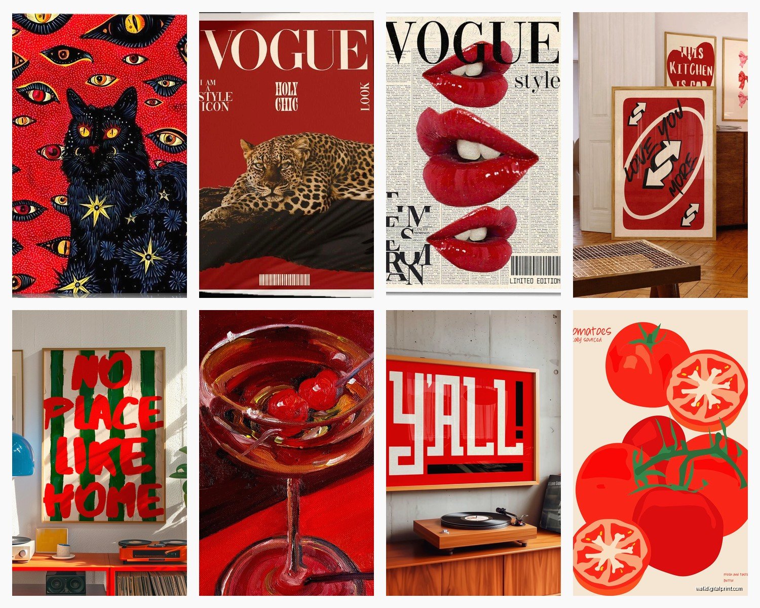 Red Wall Art: Bold Crimson to Burgundy Designs