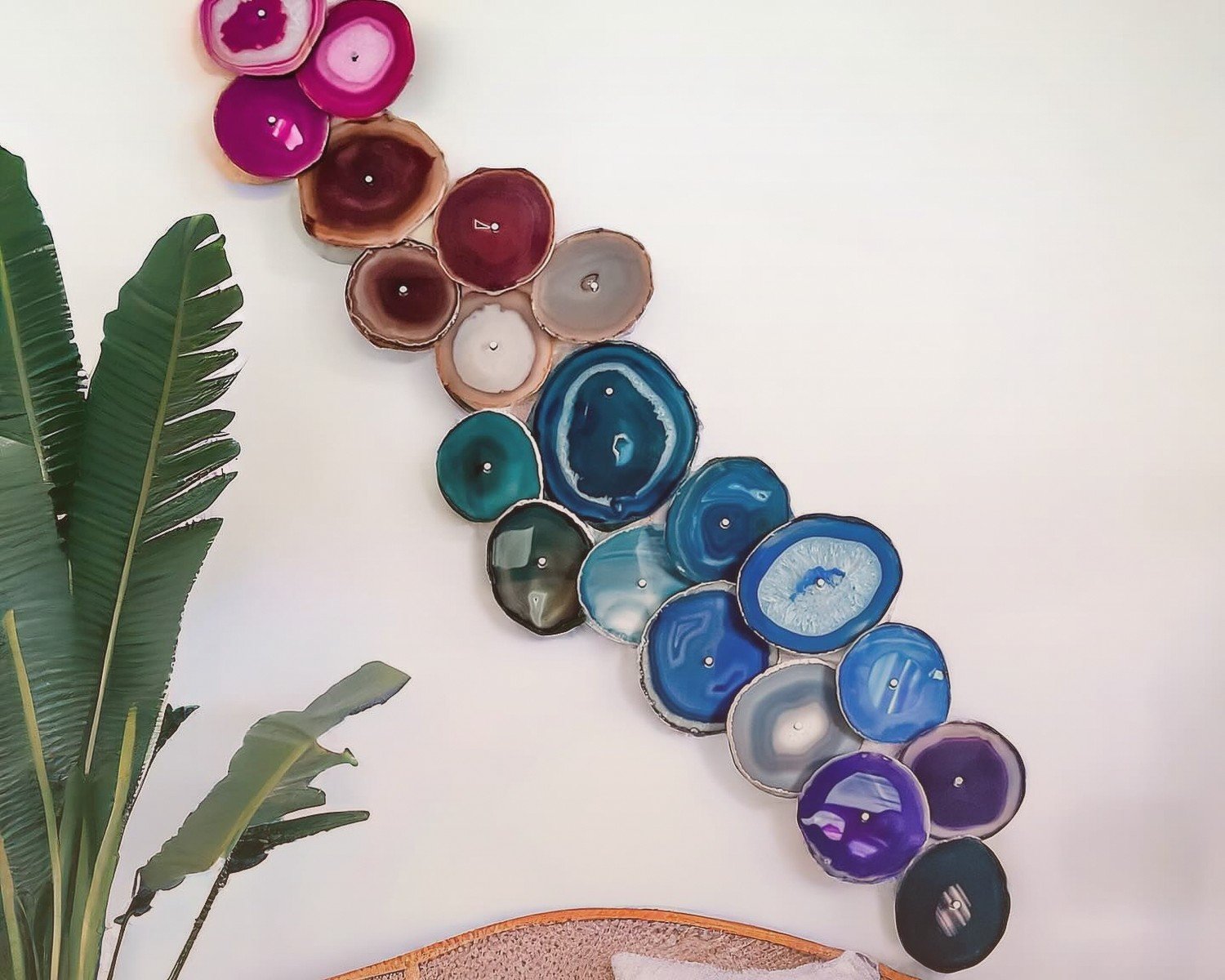 Agate Wall Art: Gemstone Crystal Slice Natural Designs