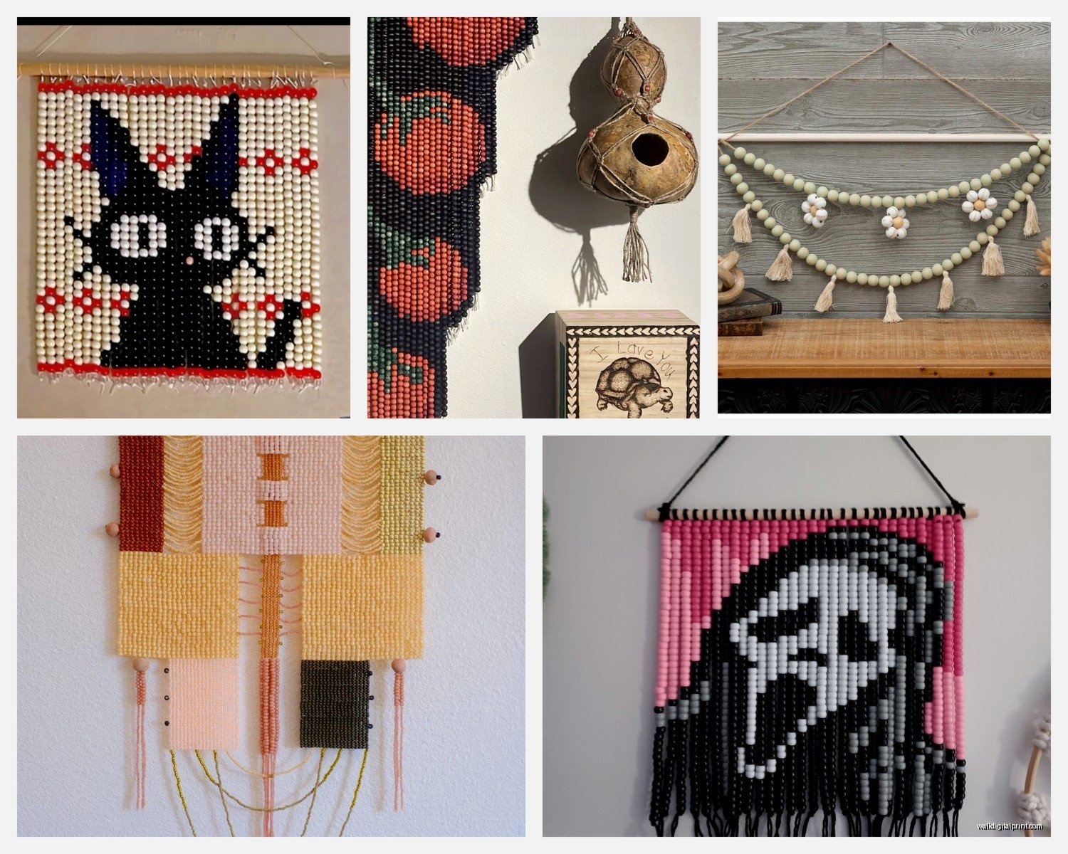 Beaded Wall Art: Handcrafted Bead String Textile Designs
