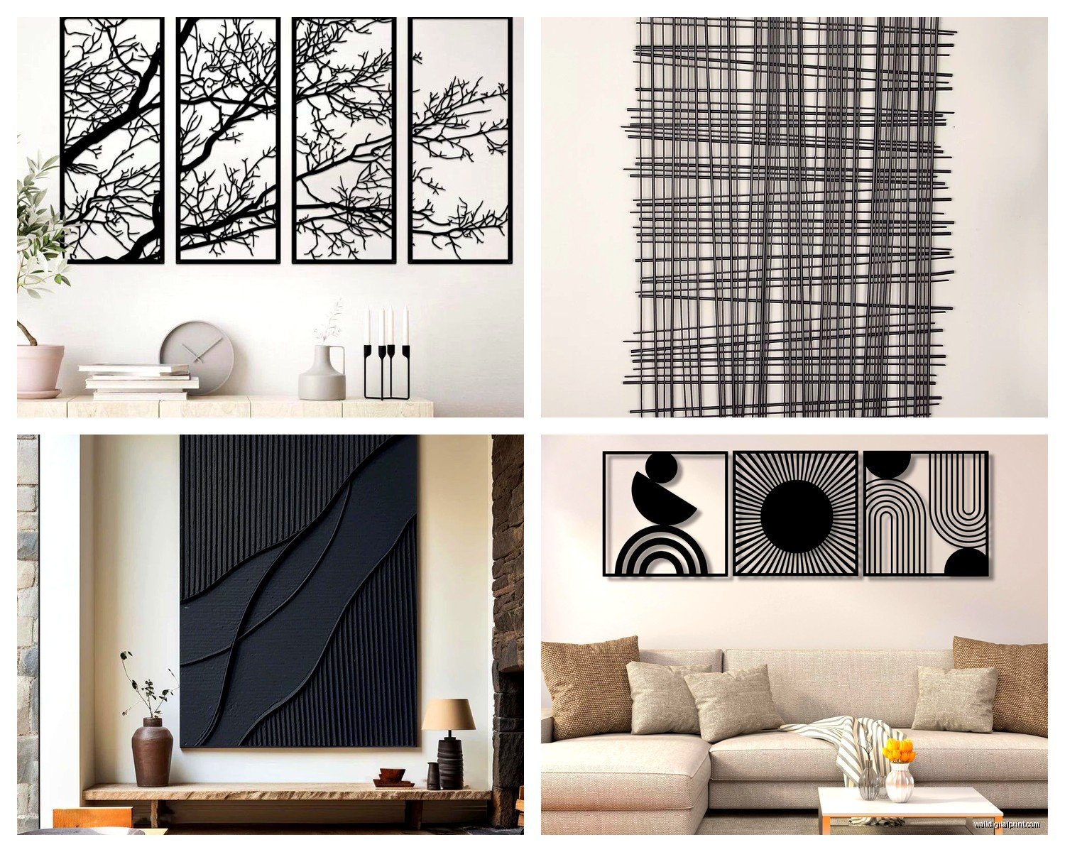 Black Metal Wall Art: Dark Industrial Sculptures