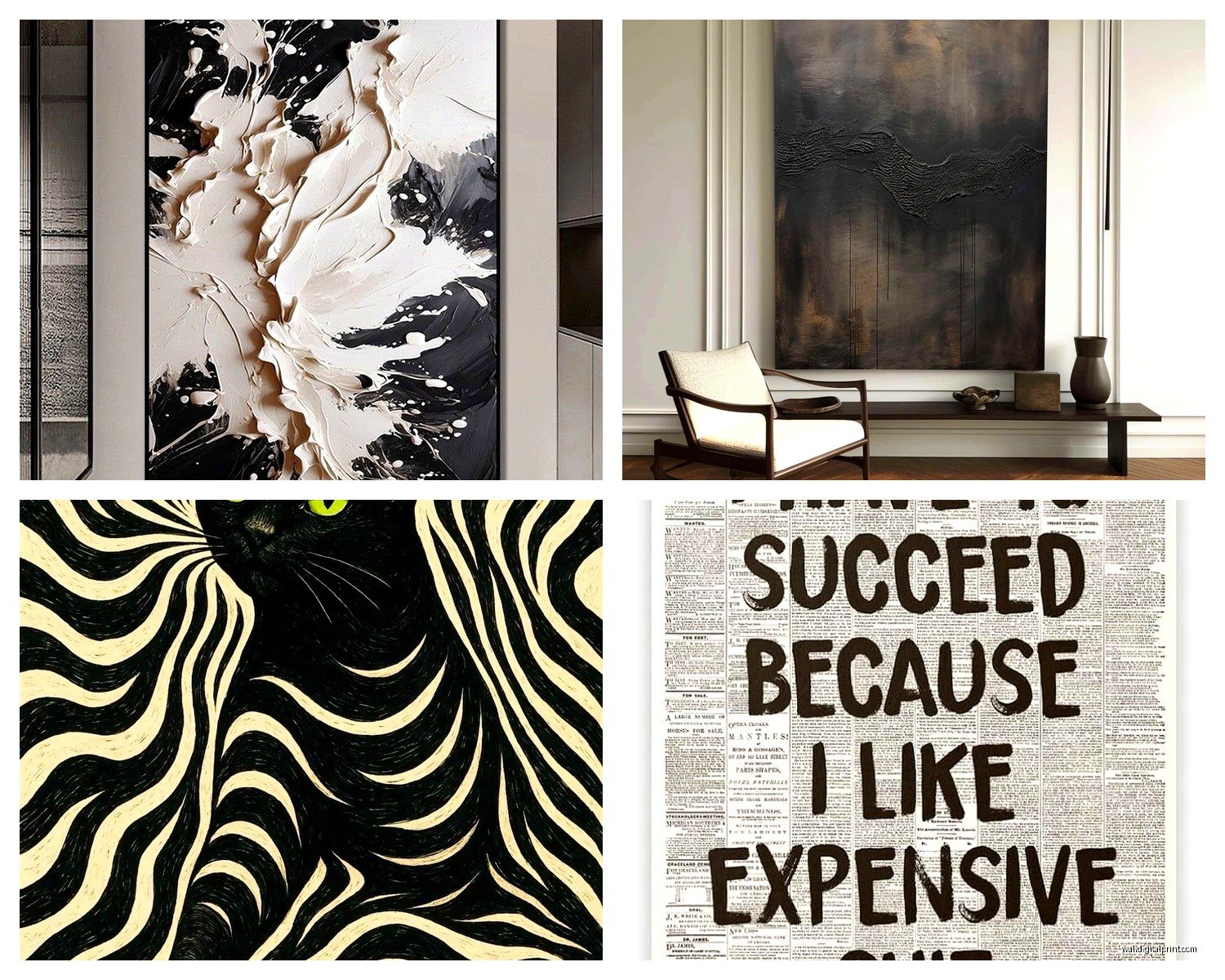 Black Wall Art: Dark Bold Moody Gothic Designs