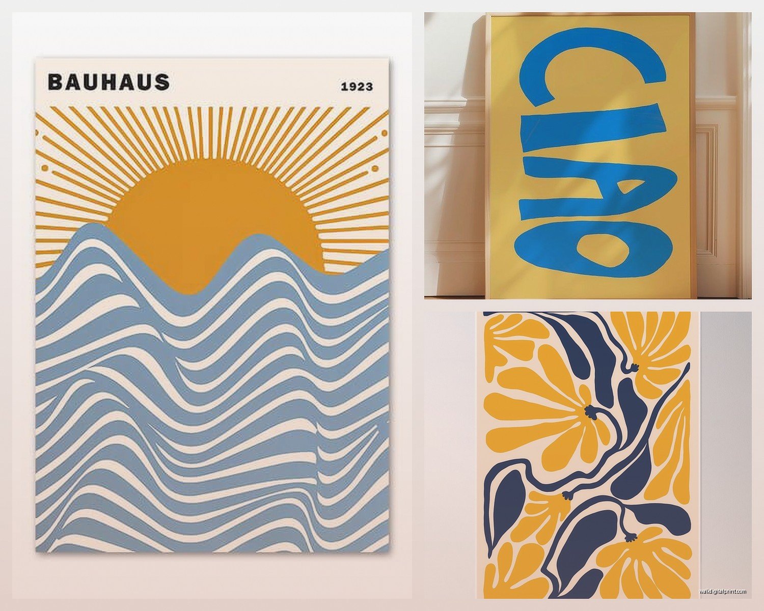 Blue and Yellow Wall Art: Complementary Contrast Combo