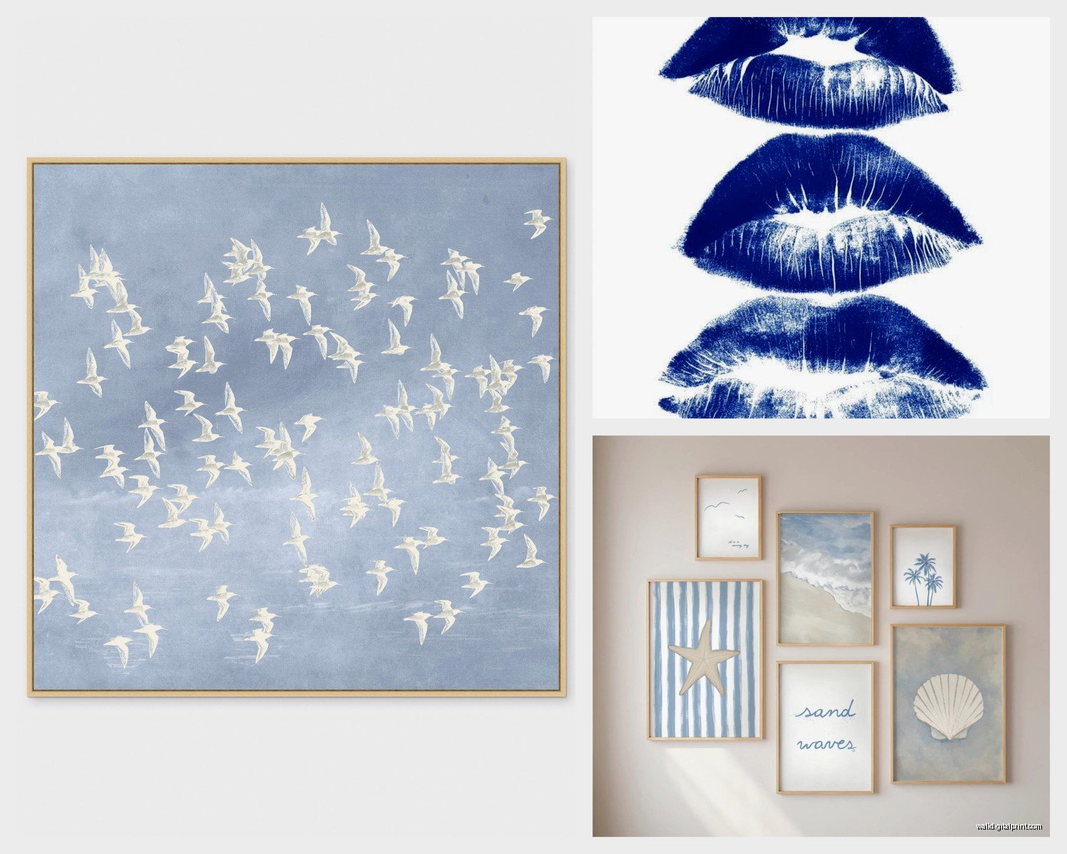 Blue Wall Art: Ocean Sky Navy to Turquoise Spectrum
