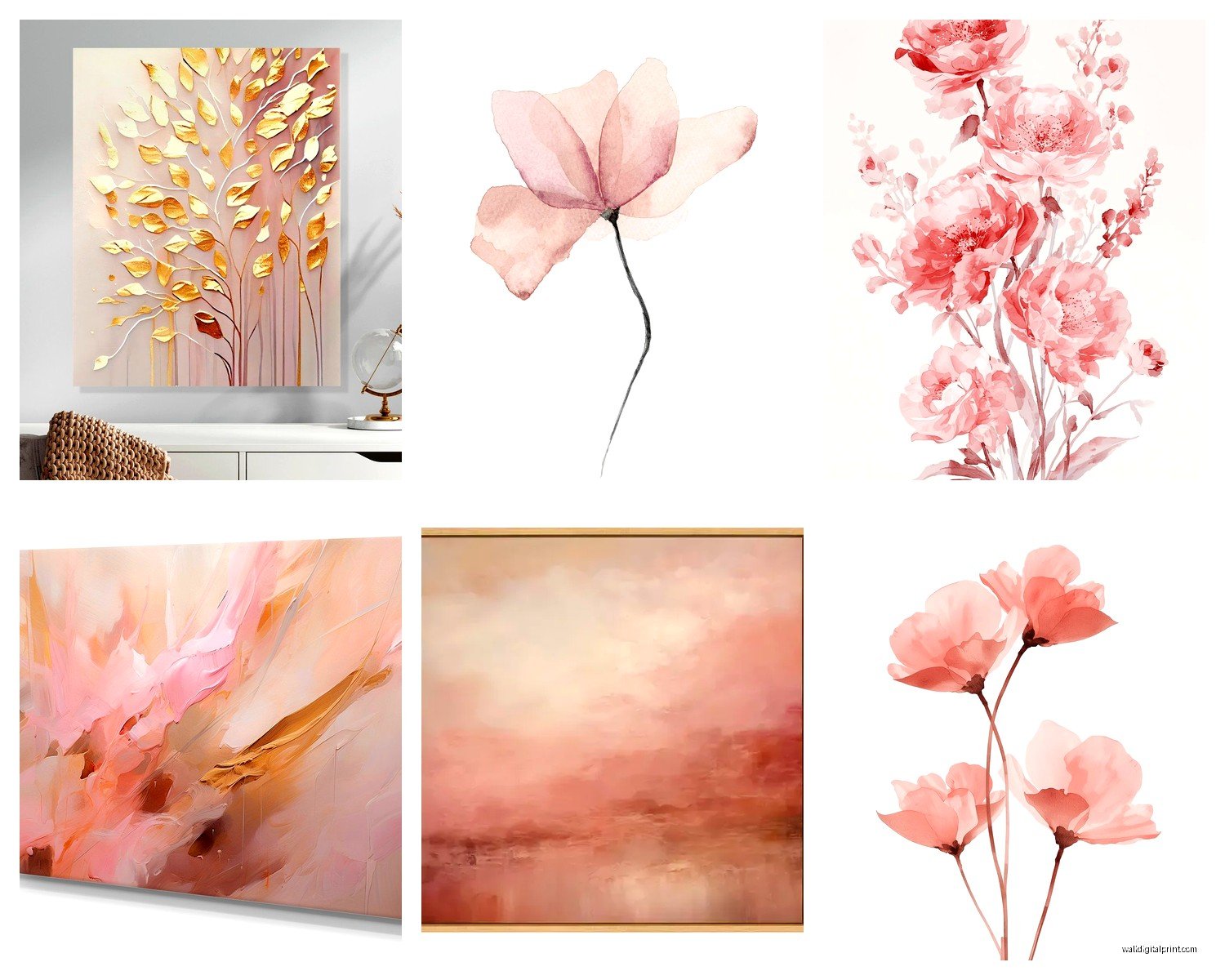 Blush Pink Wall Art: Soft Rose Feminine Designs