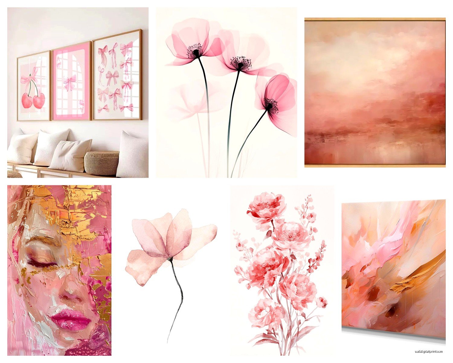 Blush Pink Wall Art: Soft Rose Feminine Designs