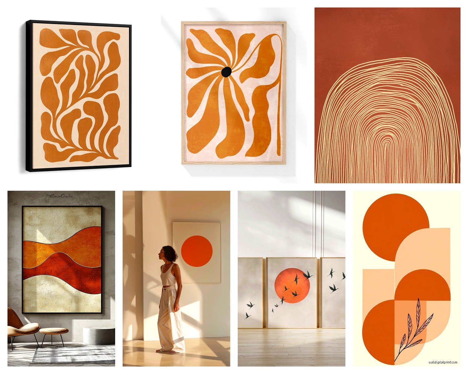 Burnt Orange Wall Art: Terracotta Rust Fall Warm Tones