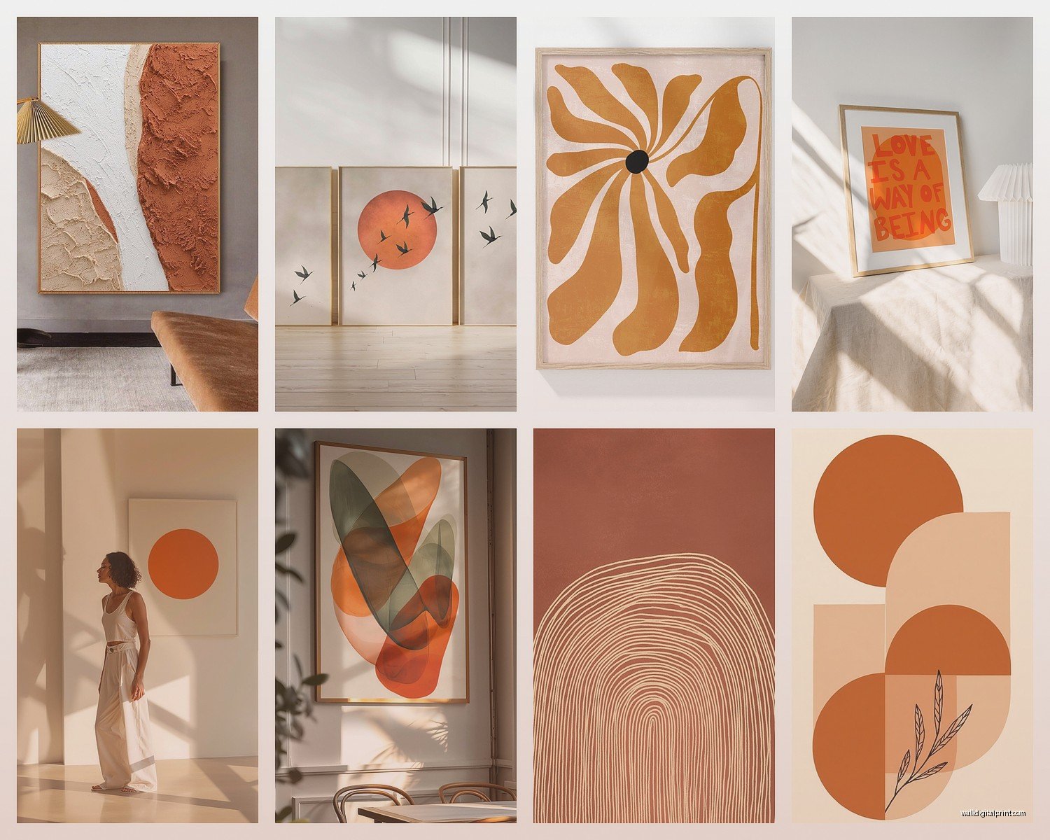 Burnt Orange Wall Art: Terracotta Rust Fall Warm Tones