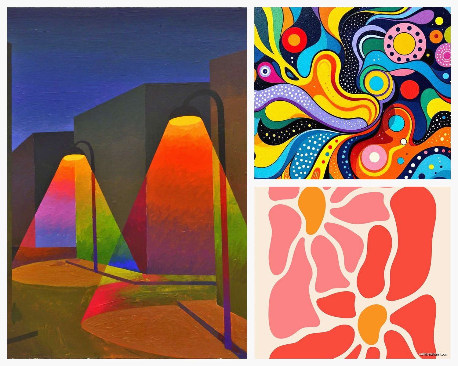 Colorful Wall Art: Vibrant Rainbow Multi-Hue Designs