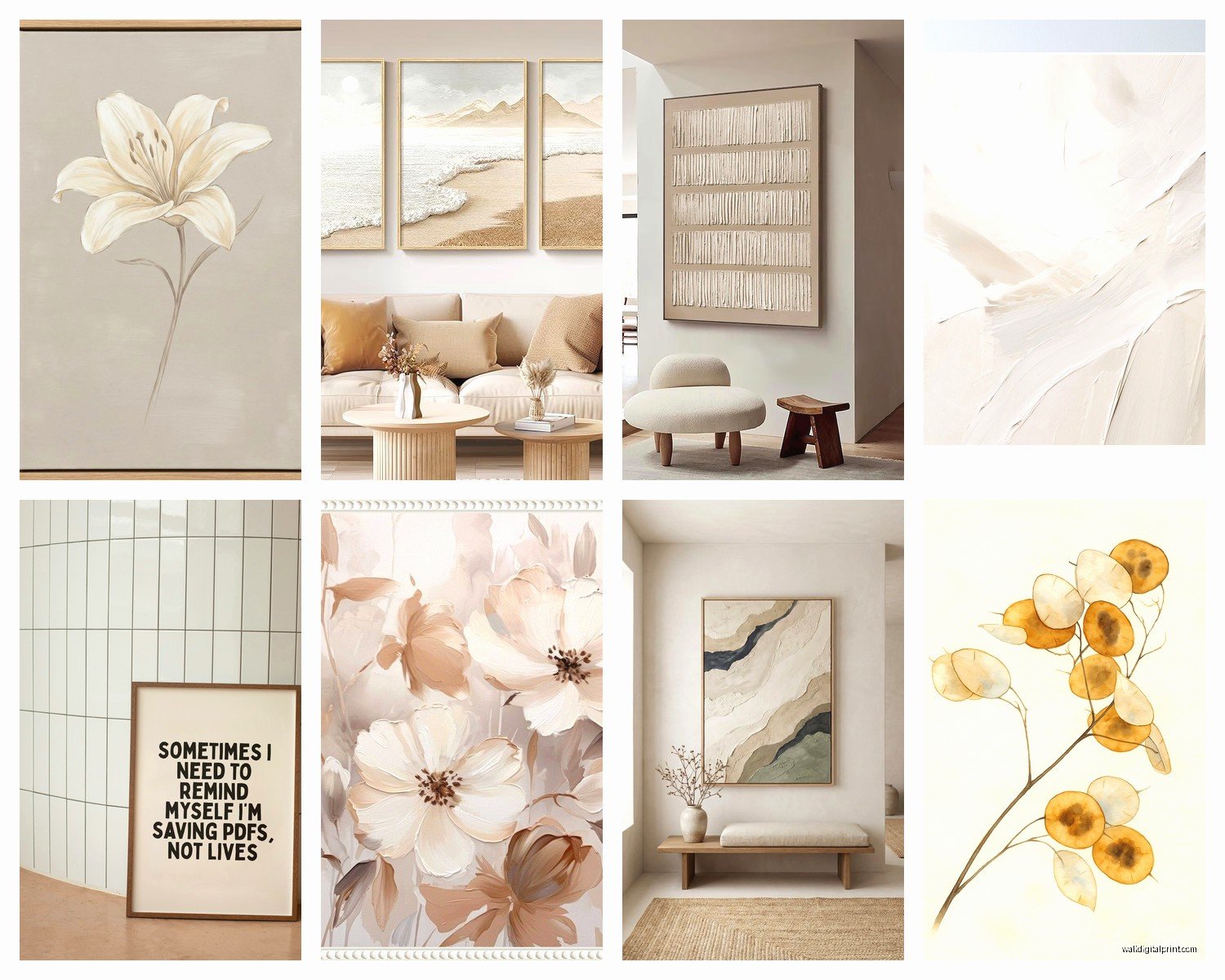 Cream Wall Art: Neutral Ivory Off-White Decor
