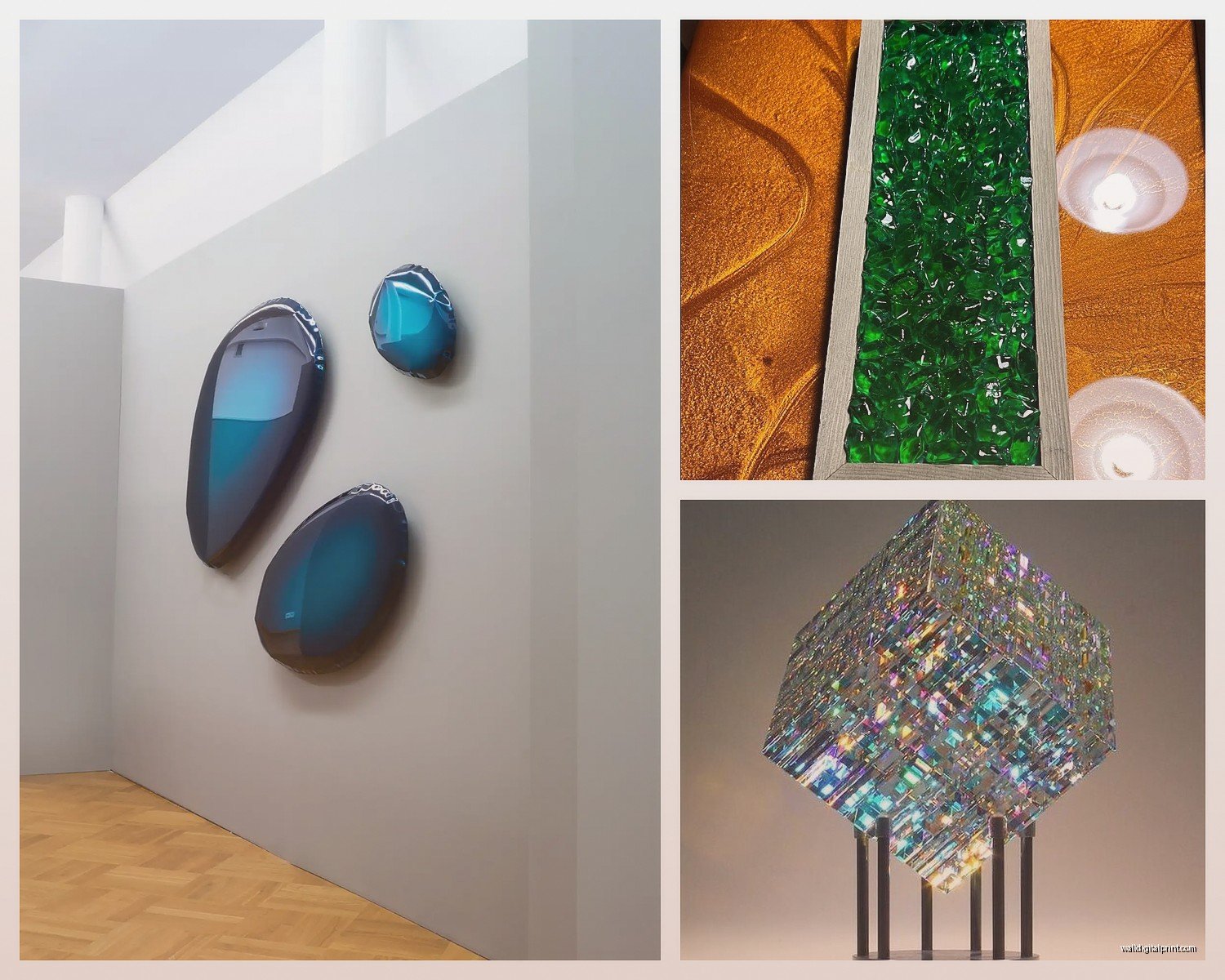 Crystal Glass Wall Art: Faceted Clear Sparkling Designs