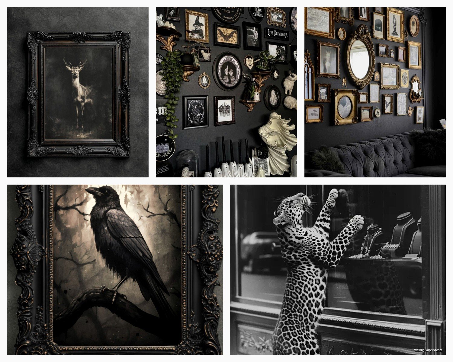 Dark Wall Art: Moody Gothic Black Deep Color Designs
