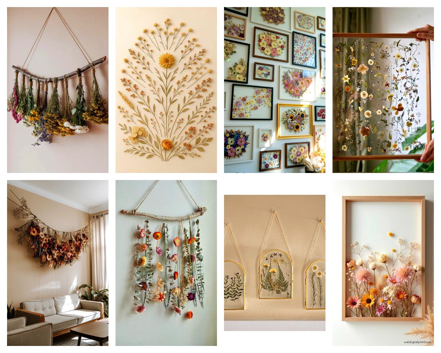 Dried Flower Wall Art: Preserved Botanical Natural Designs