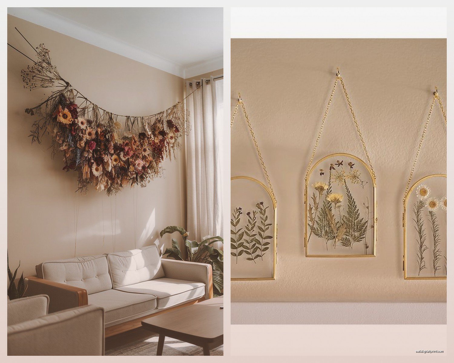 Dried Flower Wall Art: Preserved Botanical Natural Designs