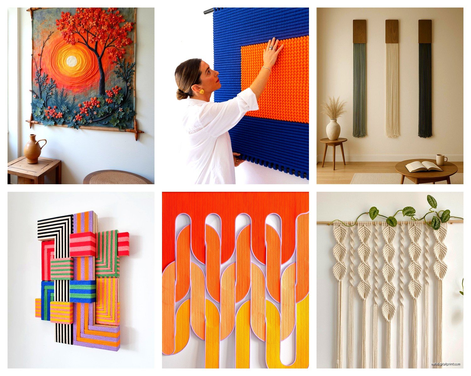 Fiber Wall Art: Textile Woven Yarn Natural Material