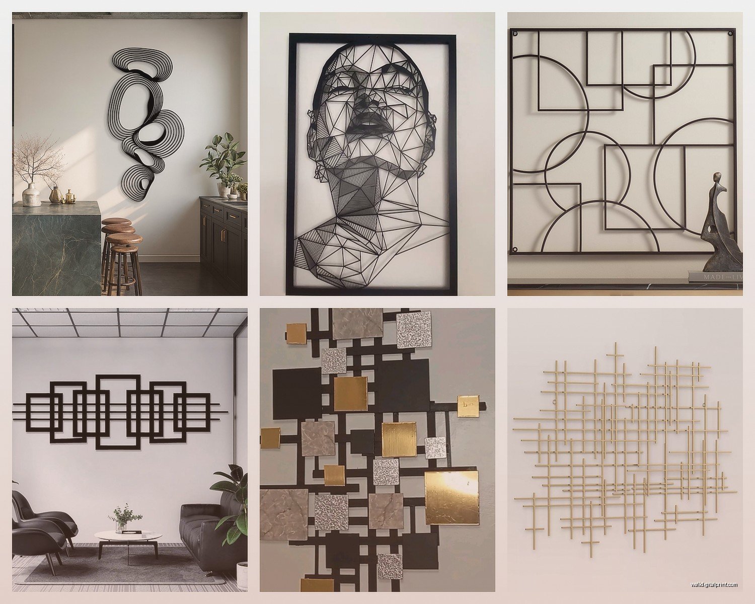 Geometric Metal Wall Art: Angular Sculptural Math Designs